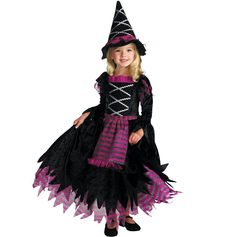 Maleficent Halloween Costume Dress Deluxe Girls Fancy Christening Black Glam Gown Tutu Dress Kids Demon Queen Witch Clothes